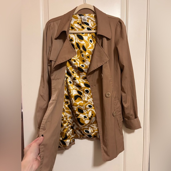 Bought in Paris 🫶🏽 Mid Thigh dark Tan Trench Coat 👜☕️🥐 French Gem! - Picture 1 of 11